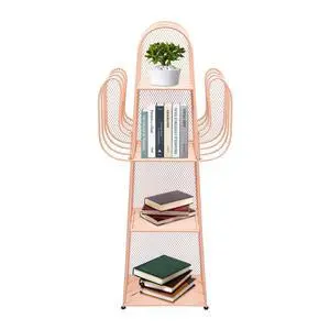 Cactus Bookshelf, 4 Tier Freestanding Cactus Shape Metal Hollow-Out Bookshelfs, Creative Book Storage Shelf Organizer for Small Space Green Cactus Bookcase for Home Living Room Bedroom (Pink) Cactus Bookshelf, 4 Tier Freestanding Cactus Shape Metal Hollow-Out Bookshelfs, Creative Book Storage Shelf Organizer for Small Space Green Cactus Bookcase for Home Living Room Bedroom (Pink)