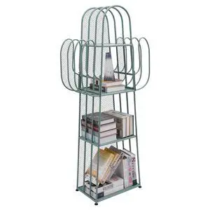Cactus Bookshelf, 4 Tier Freestanding Cactus Shape Metal Hollow-out Bookshelfs, Creative Book Storage Shelf Organizer for Small Space Green Cactus Bookcase for Home Living Room Bedroom (Green) Cactus Bookshelf, 4 Tier Freestanding Cactus Shape Metal Hollow-out Bookshelfs, Creative Book Storage Shelf Organizer for Small Space Green Cactus Bookcase for Home Living Room Bedroom (Green)