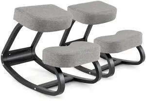 Ergonomic Kneeling Desk Chair, Upright Posture Chair with Cushion & Solid Wood Frame, Natural Relief for Neck or Back Pain, Wooden Knee Chair for Home Office (2) Ergonomic Kneeling Desk Chair, Upright Posture Chair with Cushion & Solid Wood Frame, Natural Relief for Neck or Back Pain, Wooden Knee Chair for Home Office (2)