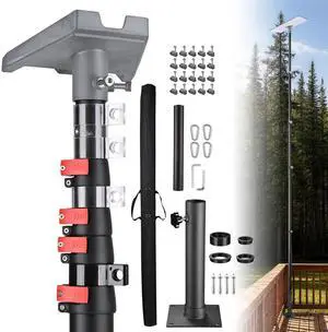 EZ GO 25ft Starlink Gen 3 Pole and Ground Mount Kit Telescoping Aluminum Starlink Mast with Deck Mount & Standard Pipe Adapter for Construction Sites & Backyard, Commercial Use, Black EZ GO 25ft Starlink Gen 3 Pole and Ground Mount Kit Telescoping Aluminum Starlink Mast with Deck Mount & Standard Pipe Adapter for Construction Sites & Backyard, Commercial Use, Black
