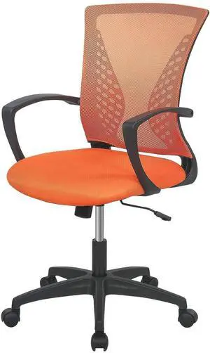 Orange Modern Ergonomic Mesh Office Chair with Lumbar Support and Armrest, Swivel Wheels, 250lb Capacity Orange Modern Ergonomic Mesh Office Chair with Lumbar Support and Armrest, Swivel Wheels, 250lb Capacity