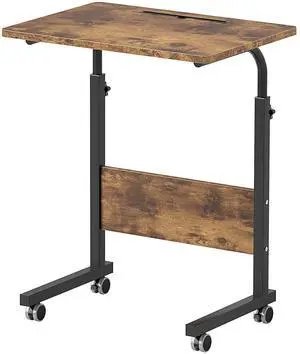 23.6'' Portable Computer Desk - Adjustable Standing Desk with Tablet Slot, Laptop Cart, and Mobile Bed Table, Vintage Brown 23.6'' Portable Computer Desk - Adjustable Standing Desk with Tablet Slot, Laptop Cart, and Mobile Bed Table, Vintage Brown