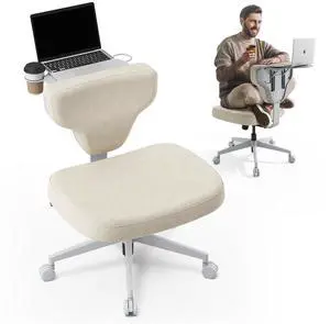 Freedom-X Criss Cross Legged Chair, Adjustable Laptop Tray for Work & Relax (Apricot, Oversized) Freedom-X Criss Cross Legged Chair, Adjustable Laptop Tray for Work & Relax (Apricot, Oversized)