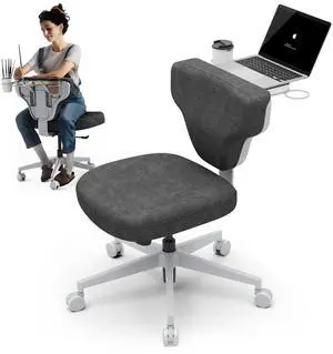 Freedom-X Criss Cross Legged Chair, Adjustable Laptop Tray for Work & Relax (Dark Grey, Standard) Freedom-X Criss Cross Legged Chair, Adjustable Laptop Tray for Work & Relax (Dark Grey, Standard)