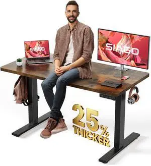 Electric Standing Desk Adjustable - 48 x 24 Inch Sit Stand up Desk with 0.8 Inch Thick Tabletop - Adjustable Height Table with 3 Memory Preset, Cable Management for Home Office Electric Standing Desk Adjustable - 48 x 24 Inch Sit Stand up Desk with 0.8 Inch Thick Tabletop - Adjustable Height Table with 3 Memory Preset, Cable Management for Home Office