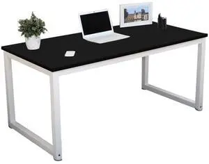 Computer Desk Wood Office Table, Modern PC Laptop Notebook Study Writing Table for Home Office Workstation (55.1'', Black Color) Computer Desk Wood Office Table, Modern PC Laptop Notebook Study Writing Table for Home Office Workstation (55.1'', Black Color)