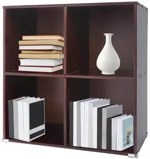 4 Cube Storage Organizer,Solid Wood Bookshelf Cube Shelf,Vertical or Horizontal Bookcase,Open Floor Display Shelf Closet Cabinet for Home Office Library School,24" L x 12" W x 24" H 4 Cube Storage Organizer,Solid Wood Bookshelf Cube Shelf,Vertical or Horizontal Bookcase,Open Floor Display Shelf Closet Cabinet for Home Office Library School,24" L x 12" W x 24" H