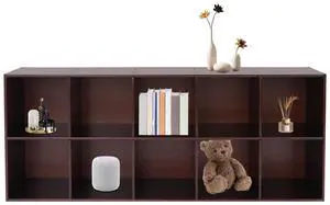 10 Cube Storage Organizer,Solid Wood Bookshelf Cube Shelf,Vertical or Horizontal Bookcase,Open Floor Display Shelf Closet Cabinet for Home Office Library School,59" L x 12" W x 24" H 10 Cube Storage Organizer,Solid Wood Bookshelf Cube Shelf,Vertical or Horizontal Bookcase,Open Floor Display Shelf Closet Cabinet for Home Office Library School,59" L x 12" W x 24" H