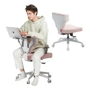 Freedom-X Criss Cross Office Chair with Wheels & Hideaway Laptop Tray, Ergonomic Chair for Cross Legged Sitting, Home Office, Meditation, Makeup Vanity & ADHD Freedom-X Criss Cross Office Chair with Wheels & Hideaway Laptop Tray, Ergonomic Chair for Cross Legged Sitting, Home Office, Meditation, Makeup Vanity & ADHD