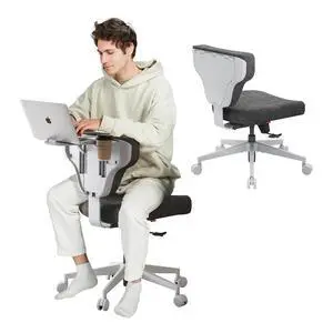 Freedom-X Criss Cross Office Chair with Wheels & Hideaway Laptop Tray, Ergonomic Chair for Cross Legged Sitting, Home Office, Meditation, Makeup Vanity & ADHD Freedom-X Criss Cross Office Chair with Wheels & Hideaway Laptop Tray, Ergonomic Chair for Cross Legged Sitting, Home Office, Meditation, Makeup Vanity & ADHD