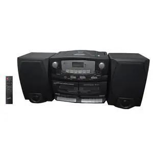Black Edition Vintage Bluetooth Stereo System Home Music Audio System, CD/MP3 Player, AM/FM Radio, Dual Cassette Player/Rec USB inputs, Detachable Speakers, AC/DC Black Edition Vintage Bluetooth Stereo System Home Music Audio System, CD/MP3 Player, AM/FM Radio, Dual Cassette Player/Rec USB inputs, Detachable Speakers, AC/DC