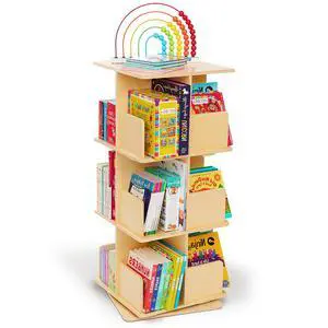 ® 100% Birch Rotating Bookshelf for Kids, 360° Spinning Montessori Bookcase, Space-Saving Wooden Storage for Nursery, Playroom & Classroom ® 100% Birch Rotating Bookshelf for Kids, 360° Spinning Montessori Bookcase, Space-Saving Wooden Storage for Nursery, Playroom & Classroom