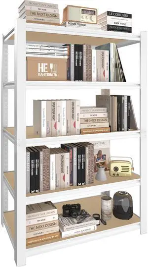 27.6" W x 11.8" D x 59.8" H 5-Tier Adjustable Book Shelf - Modern Standing Open Bookshelf, Display Bookcase Storage Shelves Organizer for Living Room, Bedroom, Sturdy, Office, White 27.6" W x 11.8" D x 59.8" H 5-Tier Adjustable Book Shelf - Modern Standing Open Bookshelf, Display Bookcase Storage Shelves Organizer for Living Room, Bedroom, Sturdy, Office, White