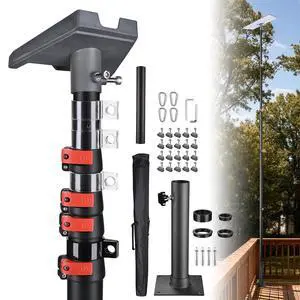 EZ GO 14ft Starlink Gen 3 Pole and Ground Mount Kit with Deck Mount & Starlink Standard Adapter Aluminum Telescoping Starlink Pole for Home Outdoor Backyard, Black EZ GO 14ft Starlink Gen 3 Pole and Ground Mount Kit with Deck Mount & Starlink Standard Adapter Aluminum Telescoping Starlink Pole for Home Outdoor Backyard, Black