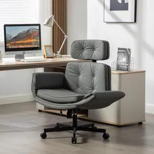 Criss Cross Chair with Adjustable Armrests and Wheels, PU Leather Cross Legged Office Chair, Height Adjustable Computer Office Desk Chairs for Home, Bedroom, Swivel Makeup Vanity Chair (Gray) Criss Cross Chair with Adjustable Armrests and Wheels, PU Leather Cross Legged Office Chair, Height Adjustable Computer Office Desk Chairs for Home, Bedroom, Swivel Makeup Vanity Chair (Gray)