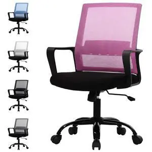 Small Office Chair Home Office Desk Chair Computer Chair Work Chair Mesh Chair Rolling Chair with Armrest for Home Office, Pink Small Office Chair Home Office Desk Chair Computer Chair Work Chair Mesh Chair Rolling Chair with Armrest for Home Office, Pink