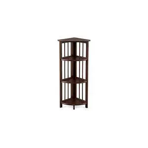 Natural Beauty 4-Shelf Corner Folding Bookcase, Office, Living Room, Bedroom, Library, Study Room, 38.75" D x 12.5" W x 12.5" H, Truffle Brown Natural Beauty 4-Shelf Corner Folding Bookcase, Office, Living Room, Bedroom, Library, Study Room, 38.75" D x 12.5" W x 12.5" H, Truffle Brown