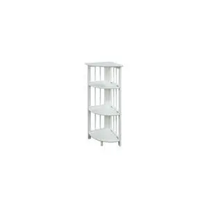 Natural Beauty 4-Shelf Corner Folding Bookcase, Office, Living Room, Bedroom, Library, Study Room, 38.75" D x 12.5" W x 12.5" H, Sturdy Shelved Bookcase, Corner Bookcase White Natural Beauty 4-Shelf Corner Folding Bookcase, Office, Living Room, Bedroom, Library, Study Room, 38.75" D x 12.5" W x 12.5" H, Sturdy Shelved Bookcase, Corner Bookcase White