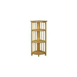 Natural Beauty 4-Shelf Corner Folding Bookcase, Office, Living Room, Bedroom, Library, Study Room, 38.75" D x 12.5" W x 12.5" H, Sturdy Shelved Bookcase, Corner Bookcase Natural Natural Beauty 4-Shelf Corner Folding Bookcase, Office, Living Room, Bedroom, Library, Study Room, 38.75" D x 12.5" W x 12.5" H, Sturdy Shelved Bookcase, Corner Bookcase Natural