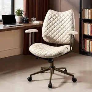 Home Office Chair Ergonomic Mid-Century Modern Faux Suede Leather Chairs, Comfy Deep Seat Adjustable Height Rolling Swivel Executive Computer Task Armchair, Beige Home Office Chair Ergonomic Mid-Century Modern Faux Suede Leather Chairs, Comfy Deep Seat Adjustable Height Rolling Swivel Executive Computer Task Armchair, Beige