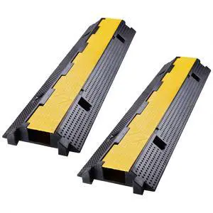 Cable Ramp Protector 1 Channel Garden Hose Protecitive 22000 Lbs Load Capacity Heavy Duty Speed Bump for Road Driveway Walkway, 2 Packs Cable Ramp Protector 1 Channel Garden Hose Protecitive 22000 Lbs Load Capacity Heavy Duty Speed Bump for Road Driveway Walkway, 2 Packs