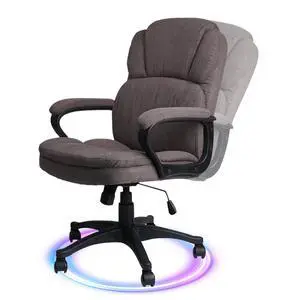Brown Ergonomic Cloth Office Chair Fabric with Arms and Wheels, Upholstered Swivel Rolling Adjustable Height Thicked Padding Home Desk Chairs Mid Back, 350 LBS Brown Ergonomic Cloth Office Chair Fabric with Arms and Wheels, Upholstered Swivel Rolling Adjustable Height Thicked Padding Home Desk Chairs Mid Back, 350 LBS