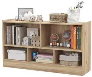 5-Cube Bookcase, 2-Tier Open Display Bookshelf w/Storage, Wooden Cube Storage Organizer for Classroom, Daycare, Living Room, Bedroom, Playroom, Home, Office, 12D x 44W x 24H 5-Cube Bookcase, 2-Tier Open Display Bookshelf w/Storage, Wooden Cube Storage Organizer for Classroom, Daycare, Living Room, Bedroom, Playroom, Home, Office, 12D x 44W x 24H