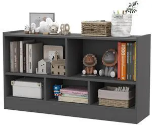 5-Cube Bookcase, 2-Tier Open Display Bookshelf w/Storage, Wooden Cube Storage Organizer for Classroom, Daycare, Living Room, Bedroom, Playroom, Home, Office, 12D x 44W x 24H 5-Cube Bookcase, 2-Tier Open Display Bookshelf w/Storage, Wooden Cube Storage Organizer for Classroom, Daycare, Living Room, Bedroom, Playroom, Home, Office, 12D x 44W x 24H