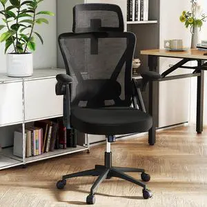 Ergonomic Mesh Office Chair, Computer Chair w/2D Headrest, Lumbar Support, Flip-up Padded Arms & Rocking Function, High Back Desk Chairs for Home Office Study Room Ergonomic Mesh Office Chair, Computer Chair w/2D Headrest, Lumbar Support, Flip-up Padded Arms & Rocking Function, High Back Desk Chairs for Home Office Study Room