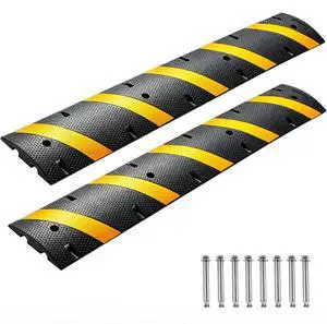 6 Ft Rubber Speed Bump 2 Pack, Heavy Duty Speed Bumps for Road 25,000 Lbs Capacity, Seed Hump Traffic Calming Ramp for Driveway w/ 2 Channel Cable Protector for Low Cars Trucks Asphalt Concrete Gravel 6 Ft Rubber Speed Bump 2 Pack, Heavy Duty Speed Bumps for Road 25,000 Lbs Capacity, Seed Hump Traffic Calming Ramp for Driveway w/ 2 Channel Cable Protector for Low Cars Trucks Asphalt Concrete Gravel
