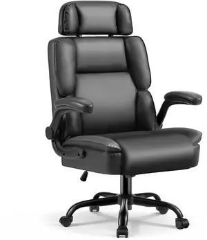 Comfortable Office Chair,Executive Leather Computer Chair with Lumbar Support,Adjustable Height & Armrests,Black Comfortable Office Chair,Executive Leather Computer Chair with Lumbar Support,Adjustable Height & Armrests,Black