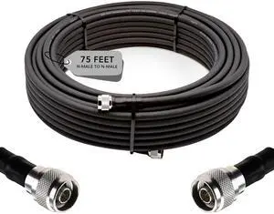 Bolton400 Low Loss Cable Ultra Flex - N-Male to N-Male Black Jacket (Equivalent to LMR400 Ultra Flex) (75 Ft) Bolton400 Low Loss Cable Ultra Flex - N-Male to N-Male Black Jacket (Equivalent to LMR400 Ultra Flex) (75 Ft)