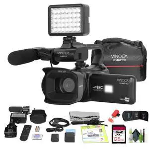 MN4KPRO 4K60FPS UHD 64 MP Autofocus Pro Camcorder Kit w/WiFi Bundle with 128GB Memory Card + Cleaning kit + Memory Card Wallet + USB Card Reader, SD/microSD MN4KPRO 4K60FPS UHD 64 MP Autofocus Pro Camcorder Kit w/WiFi Bundle with 128GB Memory Card + Cleaning kit + Memory Card Wallet + USB Card Reader, SD/microSD