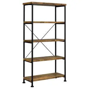 Coaster Home Furnishings Analiese Rustic Industrial 4-Tier Bookcase Etagere Bookshelf Office Storage Book Shelf Engineered Eco-Friendly Wood Look Laminate Sturdy Black Steel Base Rustic Nutmeg 801542 Coaster Home Furnishings Analiese Rustic Industrial 4-Tier Bookcase Etagere Bookshelf Office Storage Book Shelf Engineered Eco-Friendly Wood Look Laminate Sturdy Black Steel Base Rustic Nutmeg 801542