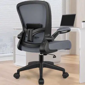 Office Chair, Ergonomic Desk Chair Breathable Mesh Chairs Adjustable High Back Lumbar Support Flip-up Armrests, Executive Rolling Swivel Comfy Computer Chairs Home Office Dark Gray Office Chair, Ergonomic Desk Chair Breathable Mesh Chairs Adjustable High Back Lumbar Support Flip-up Armrests, Executive Rolling Swivel Comfy Computer Chairs Home Office Dark Gray