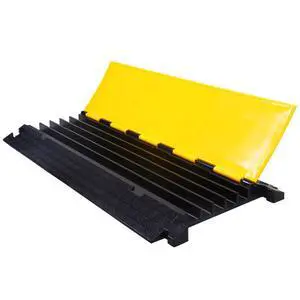 Atlas Cable Protector Wire Ramp - 5 Channel 1 Pc - 35 Long Black & Yellow - 24000 Lbs Load Capacity - Rubber Speed Bump Wire Protector Cord Cover - CP9975 Atlas Cable Protector Wire Ramp - 5 Channel 1 Pc - 35 Long Black & Yellow - 24000 Lbs Load Capacity - Rubber Speed Bump Wire Protector Cord Cover - CP9975