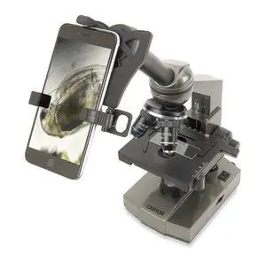 Beginner 100-1000x Compound Student Microscope with Mechanical Stage, Universal Smartphone Digiscoping Adapter, and Cam Phone App (MS-100SP) Beginner 100-1000x Compound Student Microscope with Mechanical Stage, Universal Smartphone Digiscoping Adapter, and Cam Phone App (MS-100SP)
