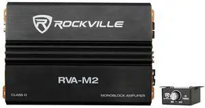 RVA-M2 Mono Car Amplifier, 2500W, 625W Dyno-Certified RMS at 1 Ohm, With Bass Remote, Class-D, MOSFET, Perfect for Subwoofers and Car Audio RVA-M2 Mono Car Amplifier, 2500W, 625W Dyno-Certified RMS at 1 Ohm, With Bass Remote, Class-D, MOSFET, Perfect for Subwoofers and Car Audio