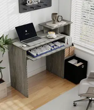 Working Desk with Keyboard Drawer Small Study Desk for Bedroom Home Workstation for Writing Working Studying Working Desk with Keyboard Drawer Small Study Desk for Bedroom Home Workstation for Writing Working Studying