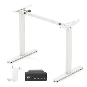 Electric Standing Desk Frame, Height Adjustable Computer Desk Base with LED Display & 2 Memory Positions, Ergonomic Home Office Sit Stand Desk Legs for 40"-48" Tabletop (White) Electric Standing Desk Frame, Height Adjustable Computer Desk Base with LED Display & 2 Memory Positions, Ergonomic Home Office Sit Stand Desk Legs for 40"-48" Tabletop (White)