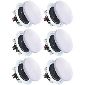 Set of 6 6.5 Inch 8 Ohm 200 Watts Ceiling Speakers, Flush Mount in-Wall in-Ceiling 2-Way Mid Bass Woofer Speakers Titanium Dome Tweeter - Perfect for Office, Kitchen, Living Room Set of 6 6.5 Inch 8 Ohm 200 Watts Ceiling Speakers, Flush Mount in-Wall in-Ceiling 2-Way Mid Bass Woofer Speakers Titanium Dome Tweeter - Perfect for Office, Kitchen, Living Room
