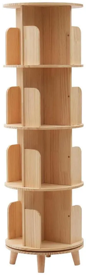 4 Tier Wooden Rotating Bookshelf 360 Display Floor FreeStanding Bookcase Book Storage Rotating Rack Multi-Functional Bookshelf Organizer for Adults Study Room Living Room 4 Tier Wooden Rotating Bookshelf 360 Display Floor FreeStanding Bookcase Book Storage Rotating Rack Multi-Functional Bookshelf Organizer for Adults Study Room Living Room