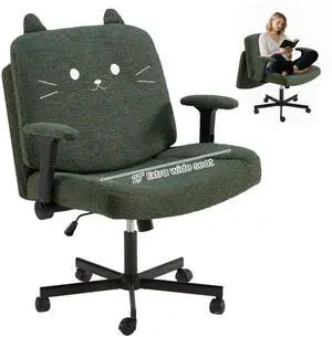 Criss Cross Chair with Arms and Castors,Plus Size Cross Legged Office Chair with Extra Wide Seat&Flexible Back Cushion,Cute Comfy Desk Chairs for Home Office,Vanity,Reading(Christmas Green) Criss Cross Chair with Arms and Castors,Plus Size Cross Legged Office Chair with Extra Wide Seat&Flexible Back Cushion,Cute Comfy Desk Chairs for Home Office,Vanity,Reading(Christmas Green)