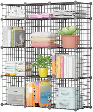 14"x14" Wire Cube Storage, Metal Grid Organizer, Modular Shelving Unit, Stackable Bookcase, Ideal for Living Room, Bedroom, Office, Garage (42" x 14" x 49") 14"x14" Wire Cube Storage, Metal Grid Organizer, Modular Shelving Unit, Stackable Bookcase, Ideal for Living Room, Bedroom, Office, Garage (42" x 14" x 49")