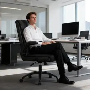 Office Chair, Ergonomic Computer Desk Chairs, Executive Breathable Leather Chair with Adjustable Flip-up Armrests, Lumbar Support Swivel Rolling Chair for Working Study Office Chair, Ergonomic Computer Desk Chairs, Executive Breathable Leather Chair with Adjustable Flip-up Armrests, Lumbar Support Swivel Rolling Chair for Working Study
