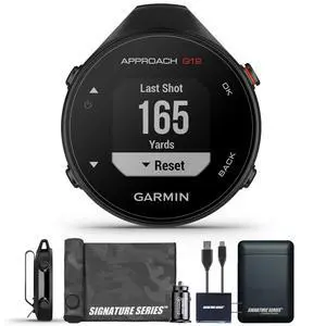 Garmin Approach G12 Golfing Handheld | Preloaded with 42k CourseView Maps | Scorekeeping Functionality | Uploads Scores to Garmin Golf App | Sunlight Readable Display with Signature Stand Power Bundle Garmin Approach G12 Golfing Handheld | Preloaded with 42k CourseView Maps | Scorekeeping Functionality | Uploads Scores to Garmin Golf App | Sunlight Readable Display with Signature Stand Power Bundle