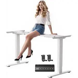 Dual Motor Standing Desk Frame with 330 lbs, Electric Adjustable Legs, Compatible Desktop Size 40-90, 3 Memory Height Settings Stand up Desks Frame Workstation, Black Frame Only Dual Motor Standing Desk Frame with 330 lbs, Electric Adjustable Legs, Compatible Desktop Size 40-90, 3 Memory Height Settings Stand up Desks Frame Workstation, Black Frame Only