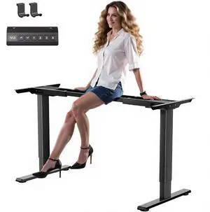 Dual Motor Standing Desk Frame with 330 lbs, Electric Adjustable Legs, Compatible Desktop Size 40-90, 3 Memory Height Settings Stand up Desks Frame Workstation, Black Frame Only Dual Motor Standing Desk Frame with 330 lbs, Electric Adjustable Legs, Compatible Desktop Size 40-90, 3 Memory Height Settings Stand up Desks Frame Workstation, Black Frame Only