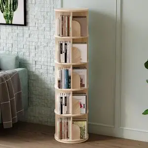 Book Shelf - Log Rotating Bookshelf Tower,Standing Bookcase Storage Rack for Kids Adult,Suitable for 5-Layer Corner Bookshelf in Living Room, Study Room, Bedroom, and Classroom Book Shelf - Log Rotating Bookshelf Tower,Standing Bookcase Storage Rack for Kids Adult,Suitable for 5-Layer Corner Bookshelf in Living Room, Study Room, Bedroom, and Classroom