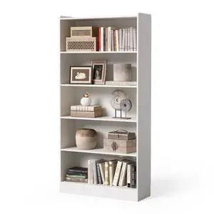 72 Inch Tall Bookcase, Freestanding 6-Tier Library Bookshelf with Closed Shelves, Large Open Bookcases Organizer Wooden Display Shelving Unit for Bedroom Living Room Office, White 72 Inch Tall Bookcase, Freestanding 6-Tier Library Bookshelf with Closed Shelves, Large Open Bookcases Organizer Wooden Display Shelving Unit for Bedroom Living Room Office, White